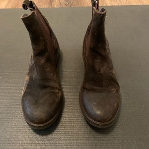 Faux suede ankle boots